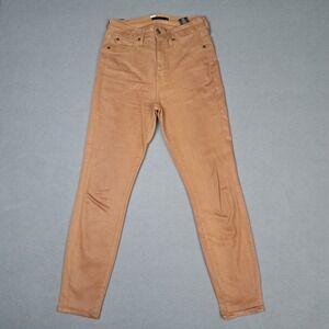 7 For All Mankind Waxed Jeans Women's 27 Copper Denim High Rise Ankle 27 X 27 EC